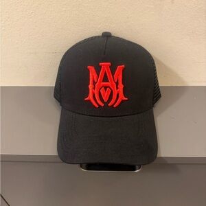 Amiri Black Cap with Red Logo